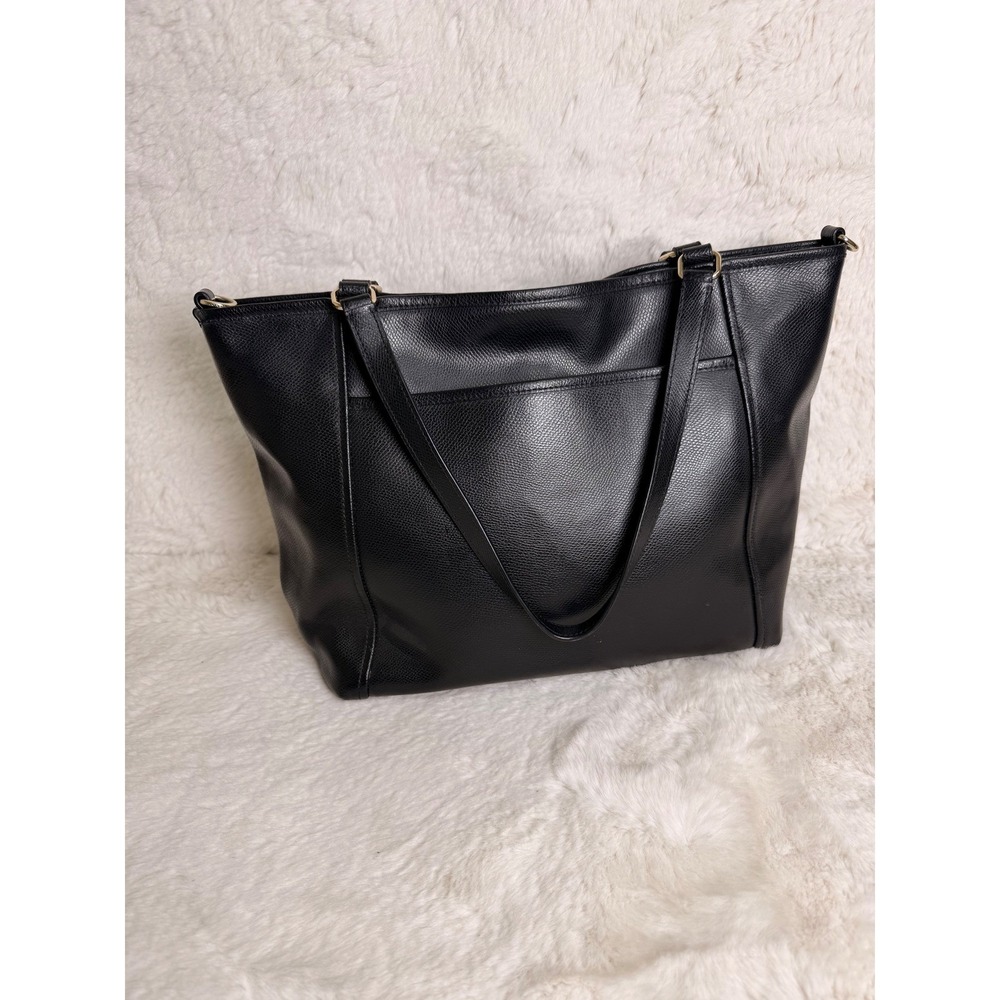 Coach Ava Tote Black Crossgrain Leather Shoulder Bag Gold Hardware F34497 - Picture 2 of 11